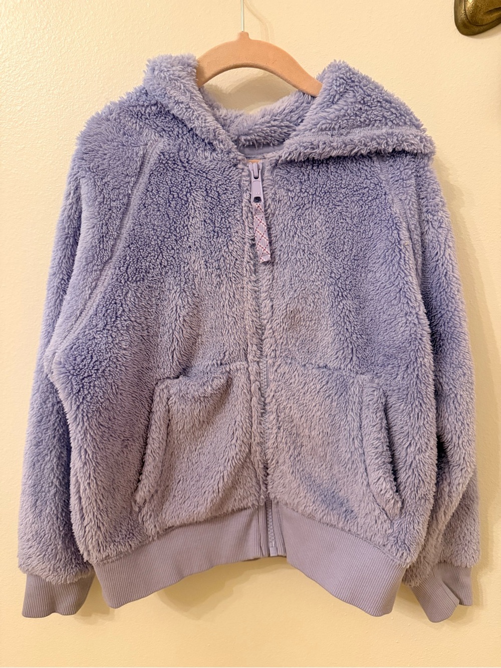 Hanna Anderson Kids Plush Hooded Zip Jacket - Lavender